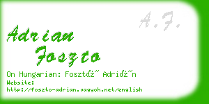 adrian foszto business card